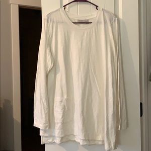 Plain white tunic with pocket